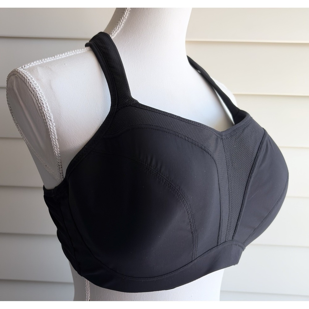 PANACHE SPORT HIGH IMPACT UNDERWIRE SPORTS BRA 5021 BLACK Women 38F Racer Back